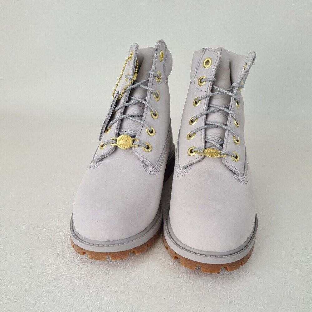 Timberland 6IN PREMIUM Junior Grey Waterproof Boots - Picture 4 of 12